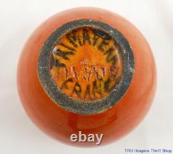 Vintage Primavera France Numbered Art Pottery Petit Orange and Black Vase