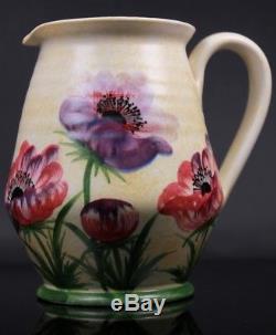 Vintage Radford Studio Art Pottery Jug Hand Painted Flowers