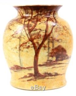 Vintage Radford Studio Art Pottery Vase Circa 1930 Woodland Scene