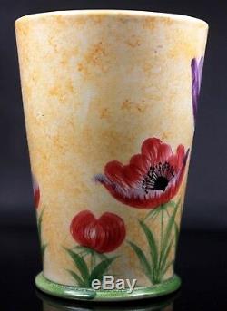 Vintage Radford Studio Art Pottery Vase Hand Painted Flowers