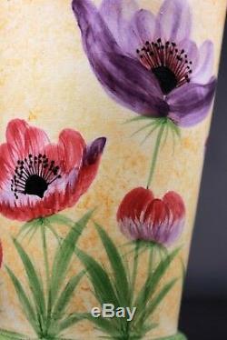 Vintage Radford Studio Art Pottery Vase Hand Painted Flowers