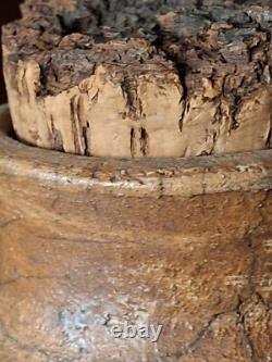 Vintage Raku Crackle Signed Hanson Boho Original Studio Pottery Stoneware