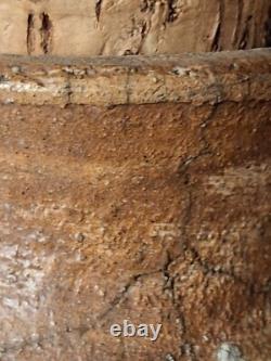 Vintage Raku Crackle Signed Hanson Boho Original Studio Pottery Stoneware