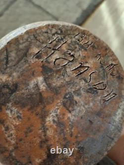 Vintage Raku Crackle Signed Hanson Boho Original Studio Pottery Stoneware