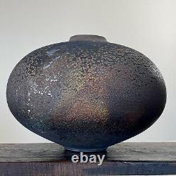 Vintage Raku Fired Copper Oxide Studio Art Pottery (Signed, 1984)