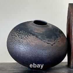 Vintage Raku Fired Copper Oxide Studio Art Pottery (Signed, 1984)