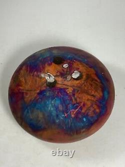 Vintage Raku Fired Postmodern Stoneware Signed Vessel 6 in