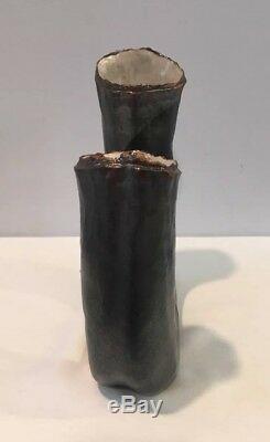 Vintage Raku Pottery Vase Stamp Signed In Bottom By Art Pottery Studio EXCELLENT