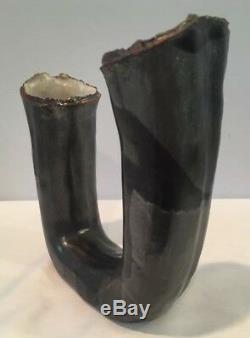 Vintage Raku Pottery Vase Stamp Signed In Bottom By Art Pottery Studio EXCELLENT