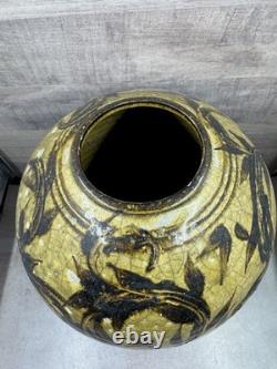 Vintage Raku Studio Art Pottery Vase 9 Signed Marc Ward