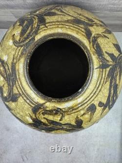 Vintage Raku Studio Art Pottery Vase 9 Signed Marc Ward