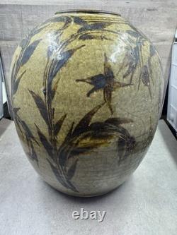Vintage Raku Studio Art Pottery Vase 9 Signed Marc Ward