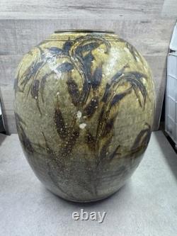 Vintage Raku Studio Art Pottery Vase 9 Signed Marc Ward