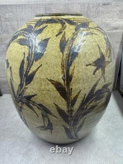 Vintage Raku Studio Art Pottery Vase 9 Signed Marc Ward