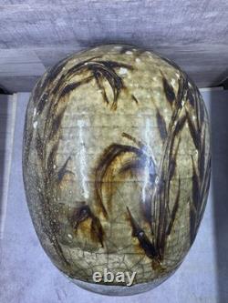 Vintage Raku Studio Art Pottery Vase 9 Signed Marc Ward