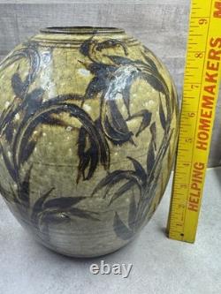 Vintage Raku Studio Art Pottery Vase 9 Signed Marc Ward