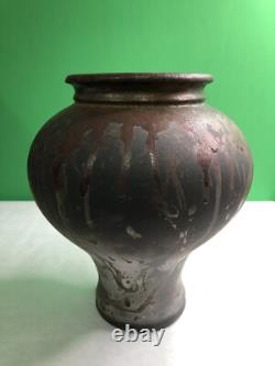 Vintage Raku Studio Art Pottery Vase Iridescent Metallic Glaze Signed 1991 Odell