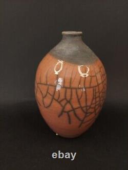 Vintage Raku Studio Pottery Vase Maurice Villency