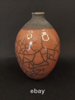 Vintage Raku Studio Pottery Vase Maurice Villency