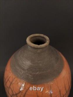 Vintage Raku Studio Pottery Vase Maurice Villency