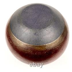 Vintage Raku Weed Vases Copper Glaze Turquoise Accent