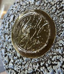 Vintage Randy O'Brien studio pottery vase purple grey texture sculptural AZ art