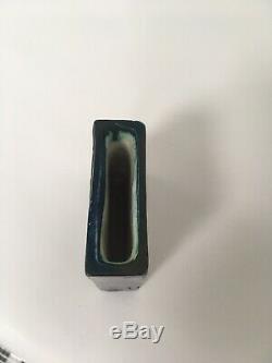 Vintage Rare Early Carn Pottery Trapezium Vase John Beusman Black Blue Green