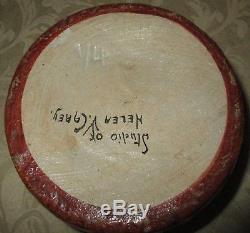 Vintage Rare Signed Helen V. Carey Studio Hand Painted Bauer Pottery 6x4