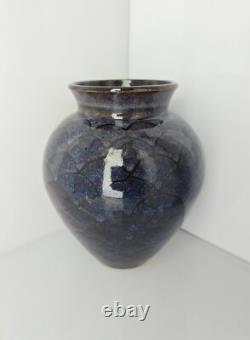 Vintage Rare Tracy Dotson NC Studio Pottery Ombre Fish Scale Vase 8 x 7