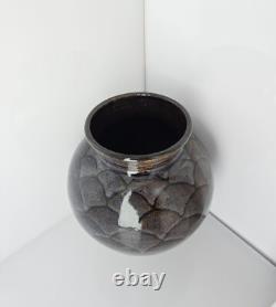 Vintage Rare Tracy Dotson NC Studio Pottery Ombre Fish Scale Vase 8 x 7