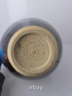 Vintage Rare Tracy Dotson NC Studio Pottery Ombre Fish Scale Vase 8 x 7