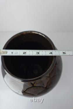 Vintage Rare Tracy Dotson NC Studio Pottery Ombre Fish Scale Vase 8 x 7