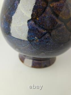 Vintage Rare Tracy Dotson NC Studio Pottery Ombre Fish Scale Vase 8 x 7