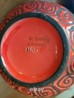 Vintage Raymor Alviro Bagni Italy Studio Art Pottery Mid Century Ashtray Bowl