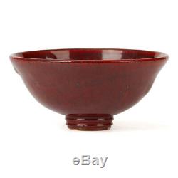Vintage Red Sang De Boeuf Glazed Studio Pottery Bowl 20th C