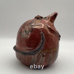 Vintage Red ware Pottery Rat Bank OOAK antique Studio Pottery Mouse Unique