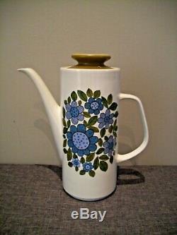 Vintage Retro J&G Meakin Studio Pottery Coffee Set Topic (Blue Flower 15 Pieces)