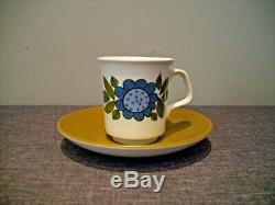 Vintage Retro J&G Meakin Studio Pottery Coffee Set Topic (Blue Flower 15 Pieces)