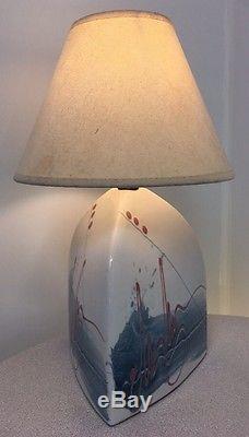 Vintage Retro Mid Century Modern Studio Ceramic Art Handmade Table Lamp
