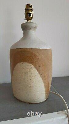 Vintage Retro Studio Pottery Large Lamp Tremaen, Cornwall Sandy / Beach Tones