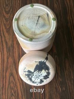 Vintage Richard Mahaffey Studio Pottery Clay Vessel Lidded