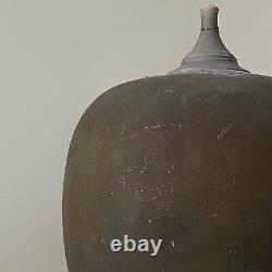 Vintage Rick Foris Organic Modern Raku Fired Ceramic Cocoon Vessel, Signed