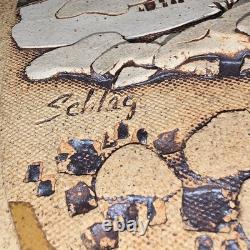 Vintage Rick Schlag 15 Southwestern Studio Pottery Wall Art Plaque Landscape