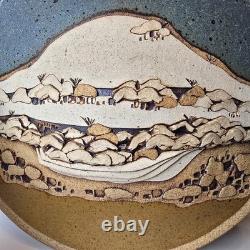 Vintage Rick Schlag 15 Southwestern Studio Pottery Wall Art Plaque Landscape