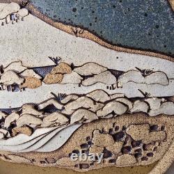 Vintage Rick Schlag 15 Southwestern Studio Pottery Wall Art Plaque Landscape
