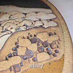 Vintage Rick Schlag 15 Southwestern Studio Pottery Wall Art Plaque Landscape