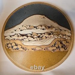 Vintage Rick Schlag 15 Southwestern Studio Pottery Wall Art Plaque Landscape