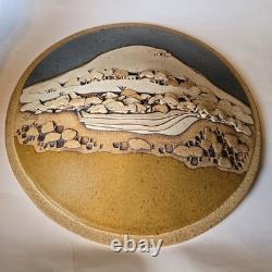 Vintage Rick Schlag 15 Southwestern Studio Pottery Wall Art Plaque Landscape
