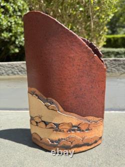 Vintage Rick Schlag Signed Southwestern Studio Pottery Vase 10.25? H