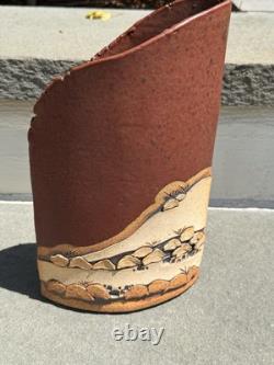 Vintage Rick Schlag Signed Southwestern Studio Pottery Vase 10.25? H